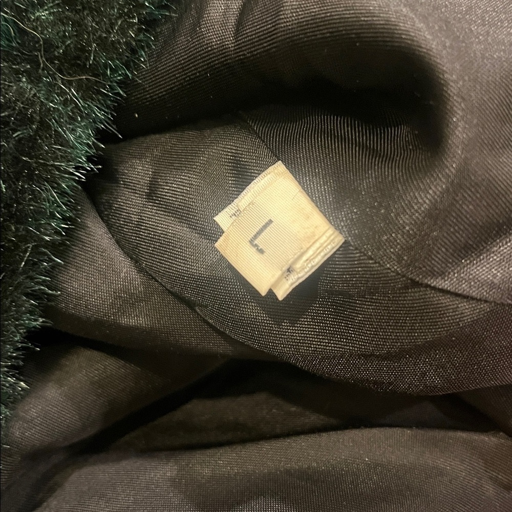 Gallery Vegan Faux Fur Bomber Coat Jacket Green collar pockets VTG vintage 90s - Picture 5 of 10